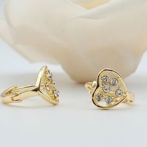Gold Heart Crystal Earrings